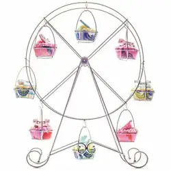 The Ferris wheel cupcake holders can hold 8 cupcakes or small deserts and candy. Easy to assemble and use.Just add the...
