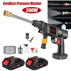 1 x 0° Sprinkler. 1 x 40° Sprinkler. WITH MULTIPLE NOZZLES: Cordless electric pressure washer equipped with two...