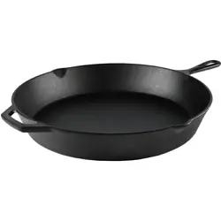 DURABILITY- This skillet is made from sturdy cast-iron material, promising years of re-use. DUAL-USE- This skillet...