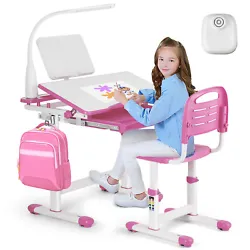 Our this new kids desk and chair set is made of high-quality iron and MDF materials. Both table and chair are height...