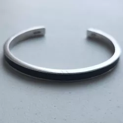 Gucci Sterling Silver & Leather Cuff Bracelet 15 grams 2 1/4