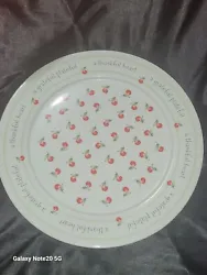 Excellent Condition  Used for decoration  Vintage Hallmark Cake Plate~Cherry Serving Platter~Thankful~Grateful~Pie.