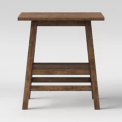 •Wooden end table adds chic, rustic style to your space •Rectangular shape with lower shelf for a two-tier effect...