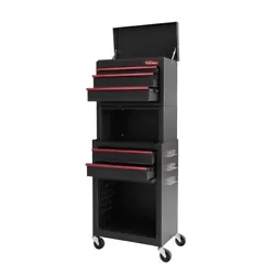 The top chest has three drawers to help you to keep your tools safe and organized, and an accessible top tray. Inside...