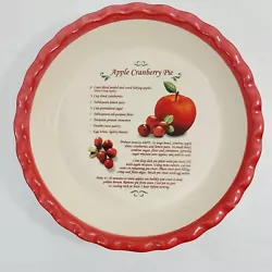 9-in with Apple Cranberry Pie Recipe printed in the center. Collectible Ceramic Pie Baking Dish. You never know what we...