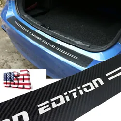 Universal 5D Carbon Fiber Film Car Trunk Guard Plate Spoiler Wing Sticker Car Styling Accessories Interior Carbon Fiber...