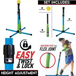Franklin Sports MLB XT Youth Batting Tee Foam Set. Easy twist and lock height. MADE FOR BIG HITS: Sturdy 