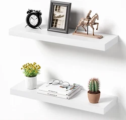Decorative yet Functional: These classic and elegant white floating shelves can be placed on every wall in any family...