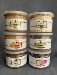 Collection of 6 cans spices by Sors. All organic. In the set: Cumin (80g - 2.8 oz) Coriander (80g - 2.8 oz) Ajwain (80g...