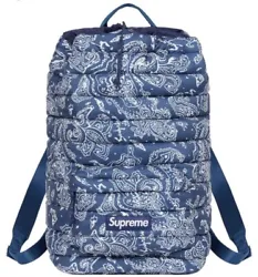 Supreme Puffer Backpack Blue Paisley FW22 Water Resistant Pertex Poly 30L Brand New with Tags. 100% authentic...