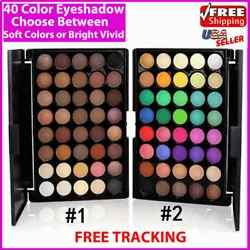 (No dye and will not form a annoying eyeshadow mark. 1 piece 40 Colors Eyeshadow. Flat Top Eyeshadow Brush. Each color...