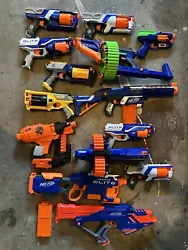 14 Nerf guns, 14 kids eye protection, and around 300 Nerf Darts