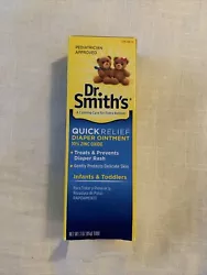 2-Pk Dr. SmithS Quick Relief Diaper Ointment 10% Zinc Oxide 3 Oz. Box has been damaged, but tube is still sealed and...