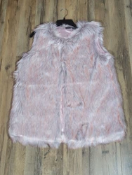 RACHEL ZOE Pink Faux Fur Vest LUXURIOUS BUNNY FUR Extra Thick Plush Feel.
