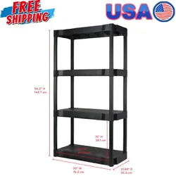 This Hyper Tough Black Plastic 4 Shelf Shelving Unit is a great solution for all your storage needs. This shelving unit...