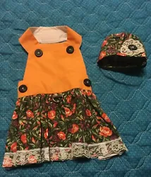 This Flowers and Lace Dress is a terrific addition to your pets wardrobe. This dress is made of bright orange bodice...