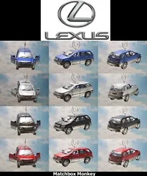 Lexus RX300 in a variety of different colors! Incredible detail! All the Lexus logos and decals, along with friction...