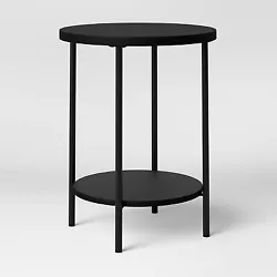 •Round end table makes a practical addition to living room, den or family room •Sleek structure adds modern style...