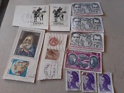 4 timbres italia oblitérés. - 2 timbres espagnols oblitérés.
