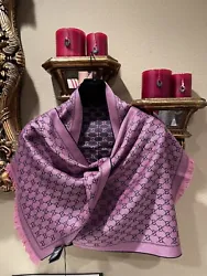 100% Authentic or money back!!! Sold Out!!! GUCCI Black and Pink GG Monogram Reversible Wool Stencil Scarf $420+Tax...
