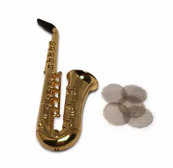 This piece is shaped and molded like a saxophone, complete with rubber mouthpiece and realistic molded keys. Shaped to...