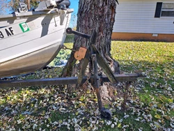 Trolling motor, trailer all lights an brakes work. Wired for big motor ready to hookup by an electrican. Depth finder,...