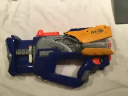 nerf n-strike firefly rev 8 blaster gun With Light Up Barrel. Shows signs of wear scratches batteries not included...