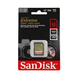 With the SanDisk Extreme SD UHS-I memory card save time transferring media with read speeds of up to 180MB/s powered...