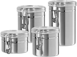 VERSATILE: These stylish kitchen canisters are great for use as a sugar container and for storing cookies, flour, tea,...