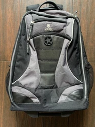 Jeep Authentic Rolling Travel Carry On Luggage Bag Backpack Telescopic Handle 21. Backpack is preowned and shows some...