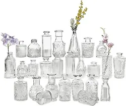 【Multifunctional】Clear glass vases can be used for fresh flowers, silk flowers, dried flowers, greenery, branches,...
