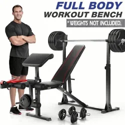 🏋️【Various Function & Multiple Use】This Olympic weight bench is versatile and supports plenty of exercises to...