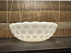 No chips or cracks. Measures approximately 8 1/4 inches in diameter and two and three-quarter inches tall.
