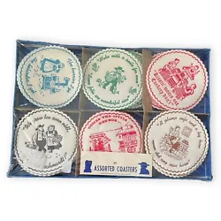 60 Assorted Package Of Vintage Amish Coasters Garden Spot Gifts Funny Humor.