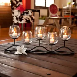 Candle Holder Type Hurricane. Contemporary and dynamic wavy design. A splendidly unique lighting accent, Danya B...