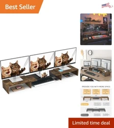Lengthened middle board for all keyboard sizes. Multi-use as a monitor riser, laptop stand, printer stand, and...