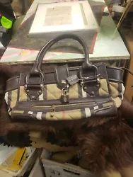 Large Authentic Burberry Manor Bag.
