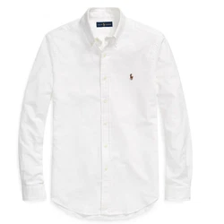 Add a fresh look to your wardrobe with this RL long sleeved Classic Fit Oxford shirt featuring a neat button-down...