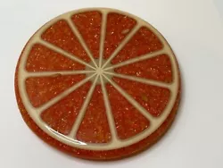 Vintage 1960’s Wondermold Orange Slice Trivet Hot Plate - Glass Like Resin - USA. Small chip on bottom edge (see...