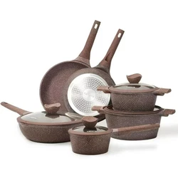 Carote Granite Nonstick Cookware Sets, 10 Pcs Pots and Pans Set Nonstick, Induction Stone Cookware Kitchen Cooking Set...