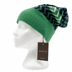 GUCCI Wool Zigzag Beanie Hat. This stylish cap is crafted 100% wool, and features a zigzag pattern throughout. Zig zag...