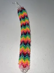 Rainbow loom bracelet - SNAKE BELLY styleAll clear jelly bands usedAbout 7 inches longShipping USPS first class - $4.00