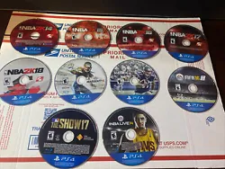 Lot of 10 PS4 PlayStation 4 Games NBA , FIFA , NFL , MLB DISC ONLY!!. 2k142k152k162k172k18Madden 15Madden 17FIFA 16The...