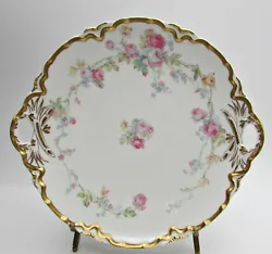 On the Ranson Blank with a gold edge (Gold 26), this design features a large transfer encircling the plate pink, blue &...