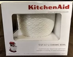 KitchenAid KSM2CB5 Ceramic Stand Mixer Bowl 5-Quart White Mermaid New.
