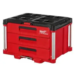 50lbs Weight Capacity. The 3-Drawer Tool Box has Quick-Adjust Dividers to customize the drawer layout. Locking Security...