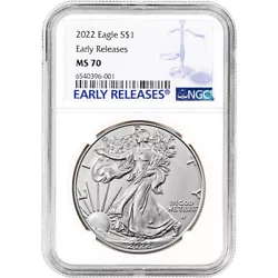 Certified NGC MS70 - Early Releases - NGC Large Label. The new designs began appearing on these coins in midyear 2021...