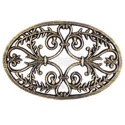 Fleur De Lis Gold Cast Iron Trivet #1184-0711. Made of cast iron.