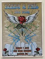 Original smokescreen concert poster for Bob Weir and Phil Lash at the Wang theater in Boston Massachusetts in 2018. 18...