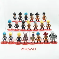 Dragon Ball Z Super Saiyan Son Goku Vetega Gotenks Collection Toys 21pcs/Set. Size: 6~7cm.